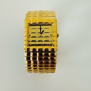 Joan Rivers | Vintage Quilted Gold Rectangular Wristwatch
